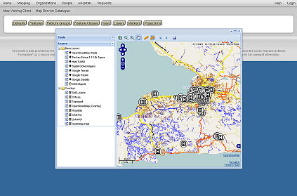 Sahana in action  :: Situation map, Haiti, four weeks after the earthquake  